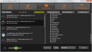 Open the FTB Launcher and click "Edit Modpack"